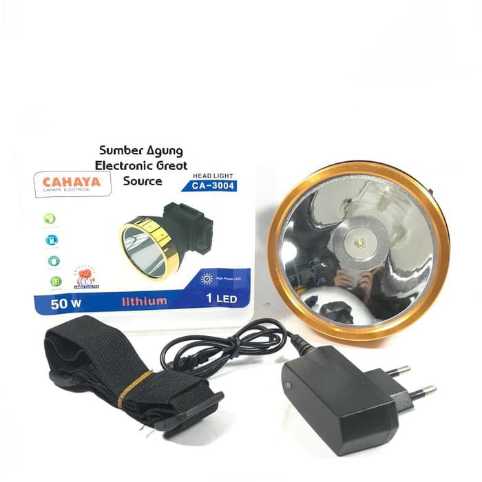 Senter Kepala 50W Cahaya CA3004 Cahaya Kuning Atau Putih 50 Watt Super Terang