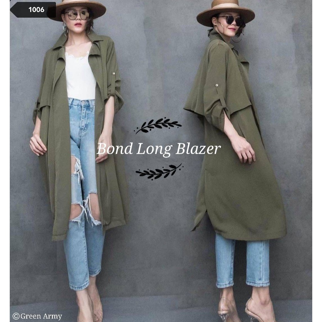 C17 Bond Long Blazer 1006 Atasan Wanita Outer Luaran Baju Blazer Ootd
