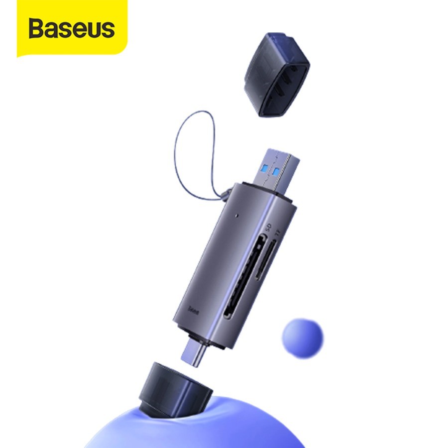 Baseus Card Reader USB 3.0 Type C to SD TF - High Speed 2 in 1 OTG Adapter - Garansi Resmi 6 Bulan