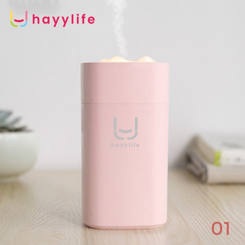 HAYYLIFE Difuser Aromatherapy Air Humidifier Aroma Diffuser Night Light 350 ml HL-DCA518-Pink
