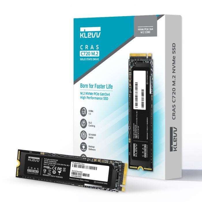 KLEVV SSD CRAS C720 1TB M.2 2280 NVMe PCle Gen3 x4 - K01TBM2SP0-C72