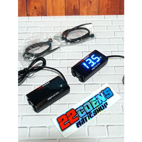 Voltmeter aki biru X-case universal