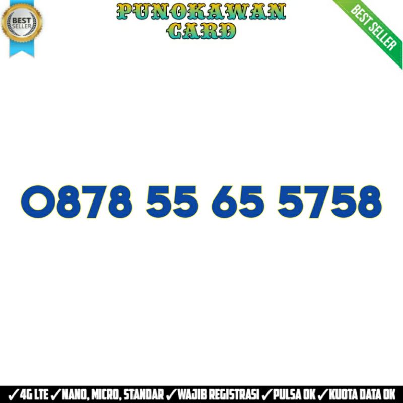 KARTU PERDANA NOMOR CANTIK XL MAJU MAPAN 5758