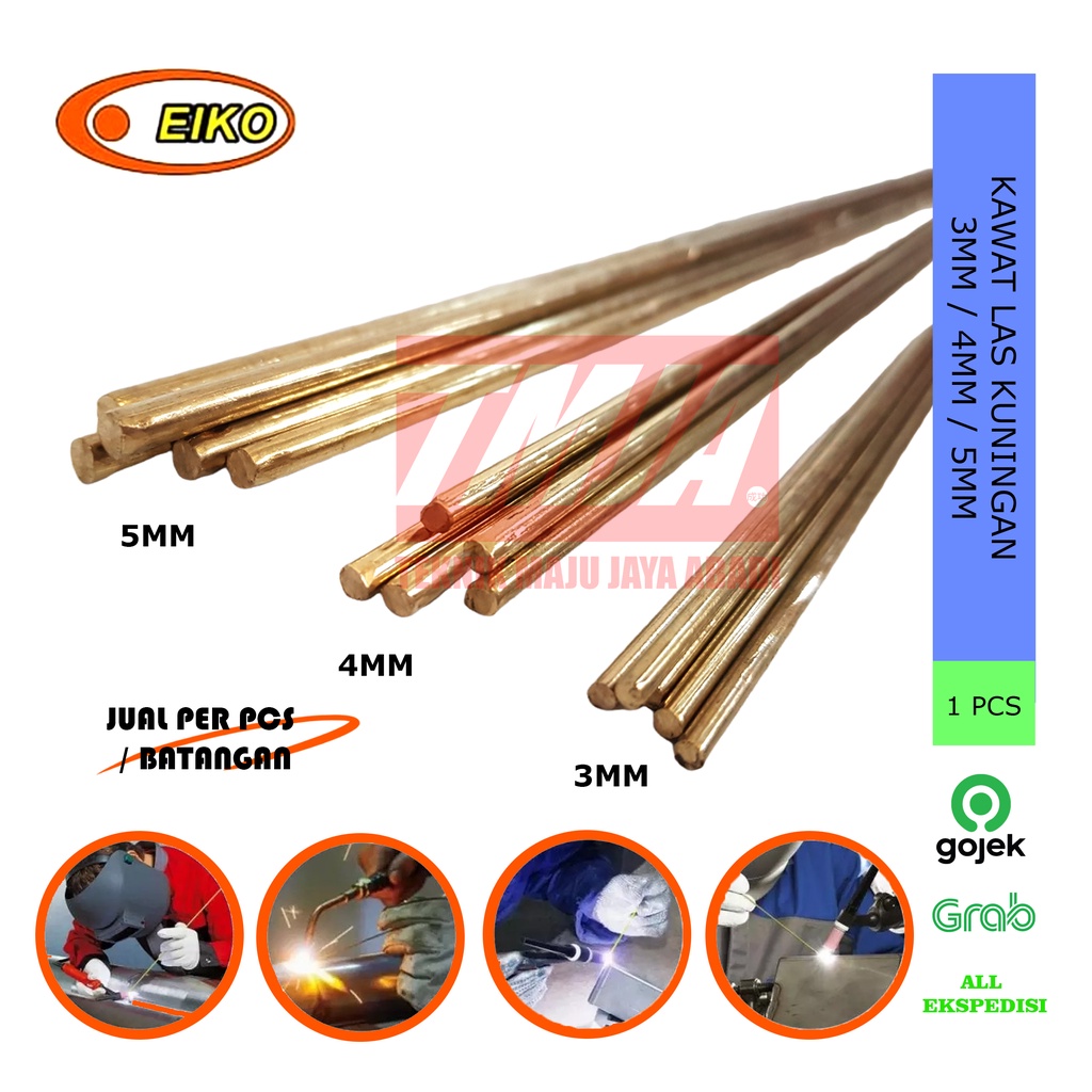 EIKO Kawat Las Kuningan 3MM / 4MM / 5MM x 1Mtr
