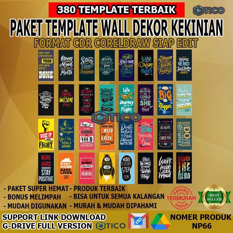 Paket Template Wall Dekor Dekorasi Ruangan Terkini CDR Siap Edit Usaha Percetakan Terlaris Termurah