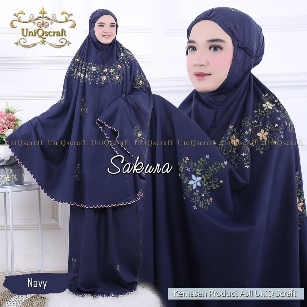 Mukena Bordir Sakura Premium/Harga Grosir/Best Seller/Bisa Bayar Di Tempat