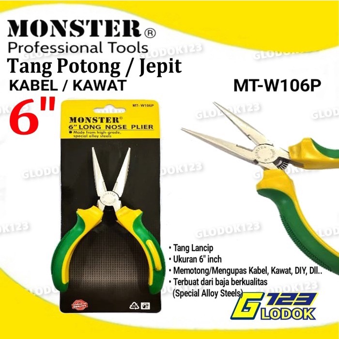 Tang Lancip 6 inch MONSTER MT-W106P SILVER