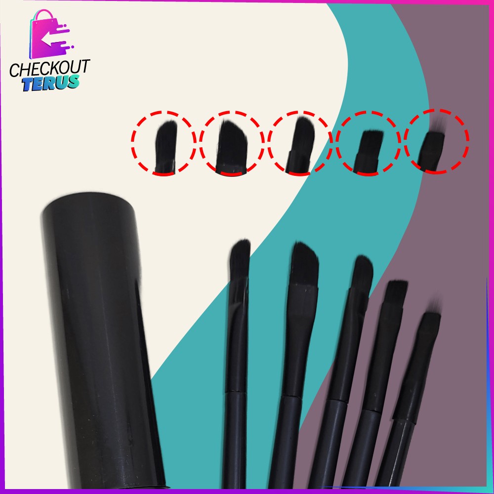 CT K96 Kuas Make Up Eyeshadow Set 5PCS Tabung Travel Brush Make Up Cosmetic Portable Beauty Tools Set