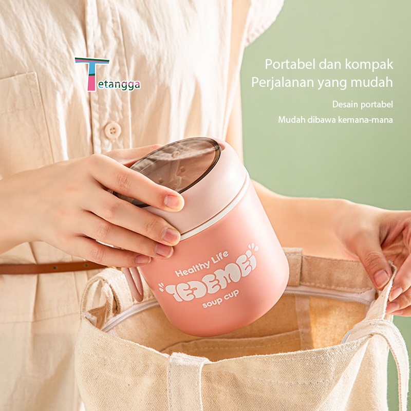 Portable Soup Cup Anti Tumpah Breakfast Cup Dengan Tutup Tahan Panas Dan Anti Tumpah