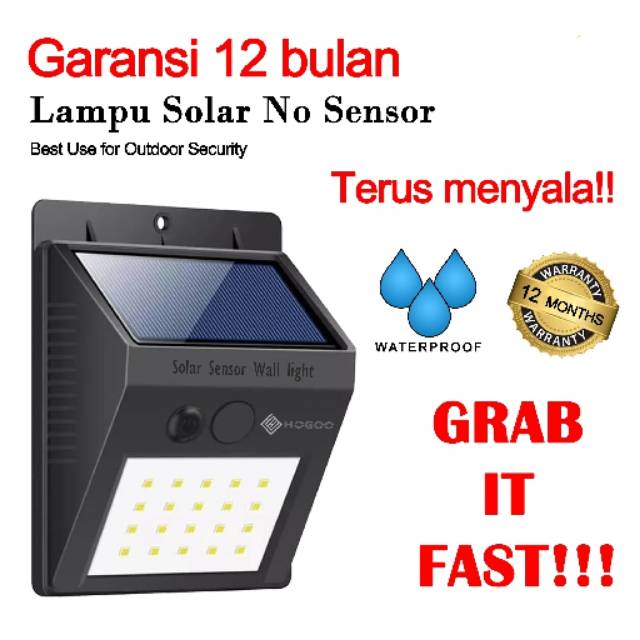 Lampu Solar Dinding Taman 30 LED