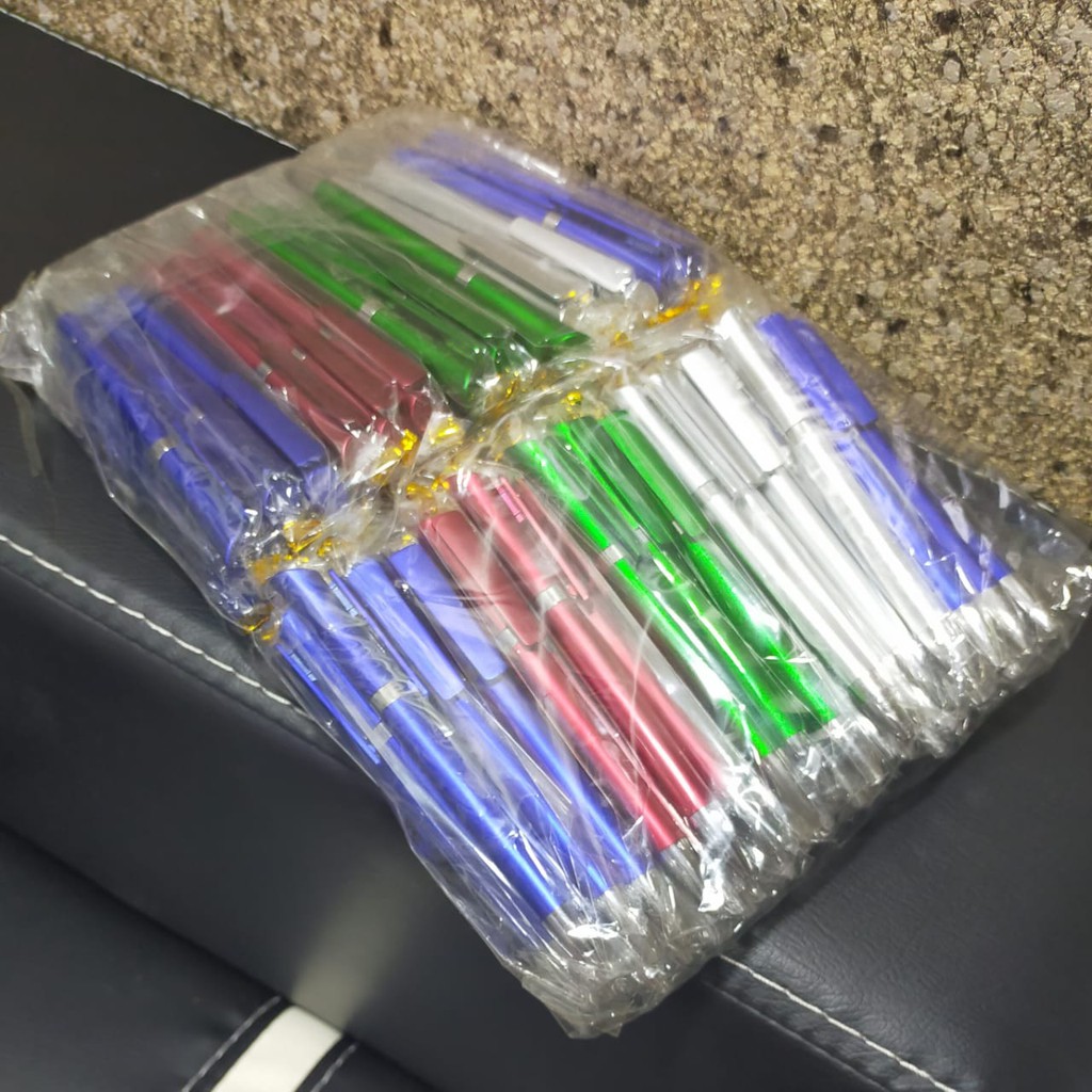

Terlaris Souvenir Elegan 100 Pcs Pulpen Promosi Metalik Kombinasi Plastik Metalik Berkualitas
