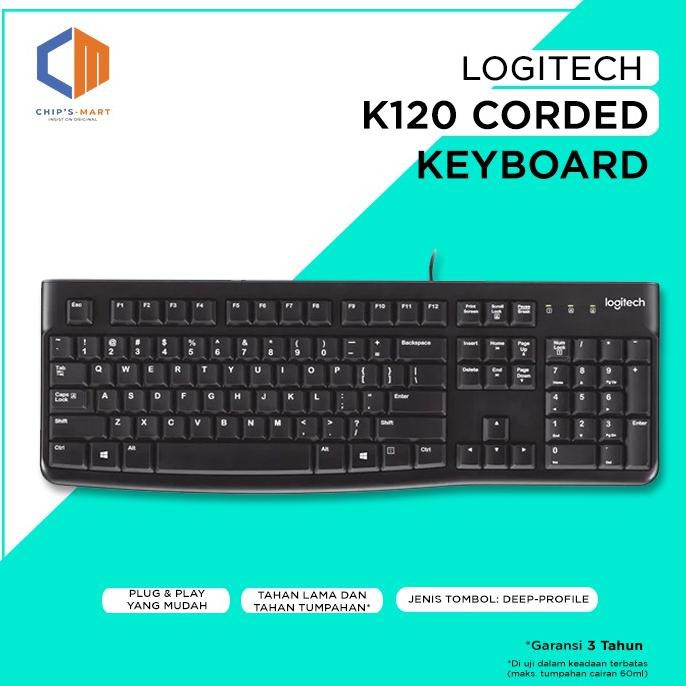 LOGITECH K120 Keyboard USB 100% Original