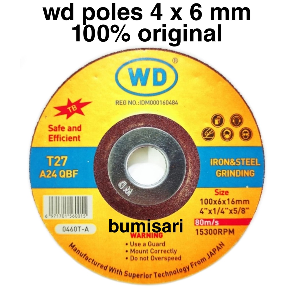 Batu gurinda poles WD 4” / Batu poles murah / WD asli &amp; original