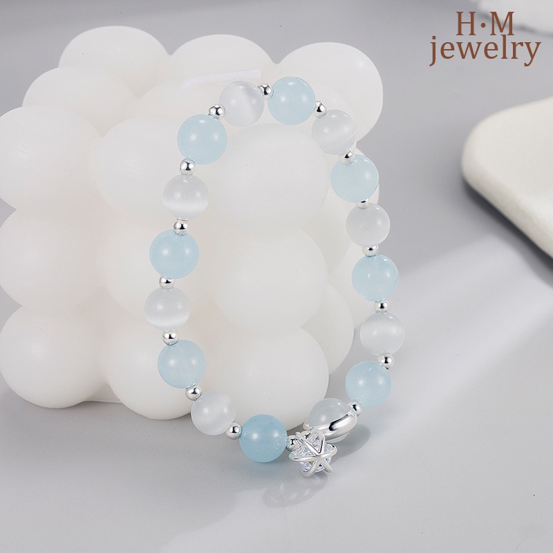 Gelang Manikmanik Kristal Opal Aquamarine Untuk Wanita