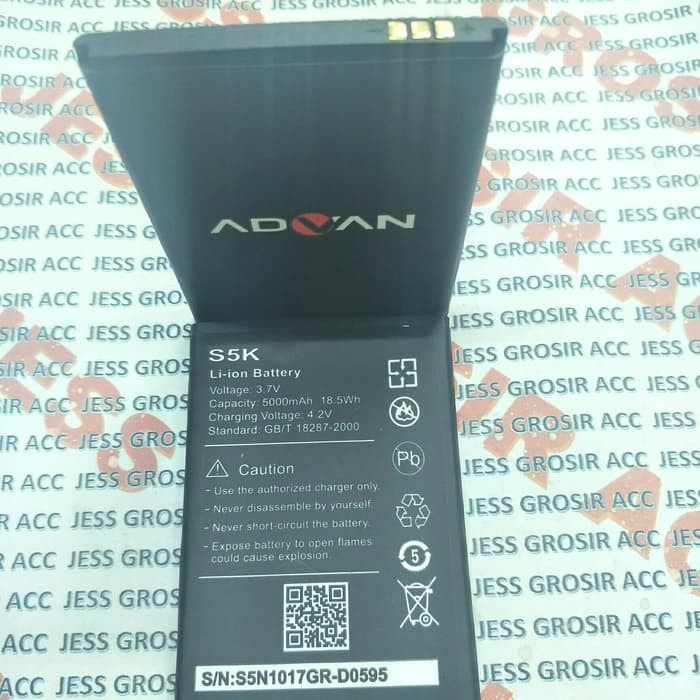 Baterai Battery Batre Original ADVAN Vandroid S5K , BP-S5K Smart Note