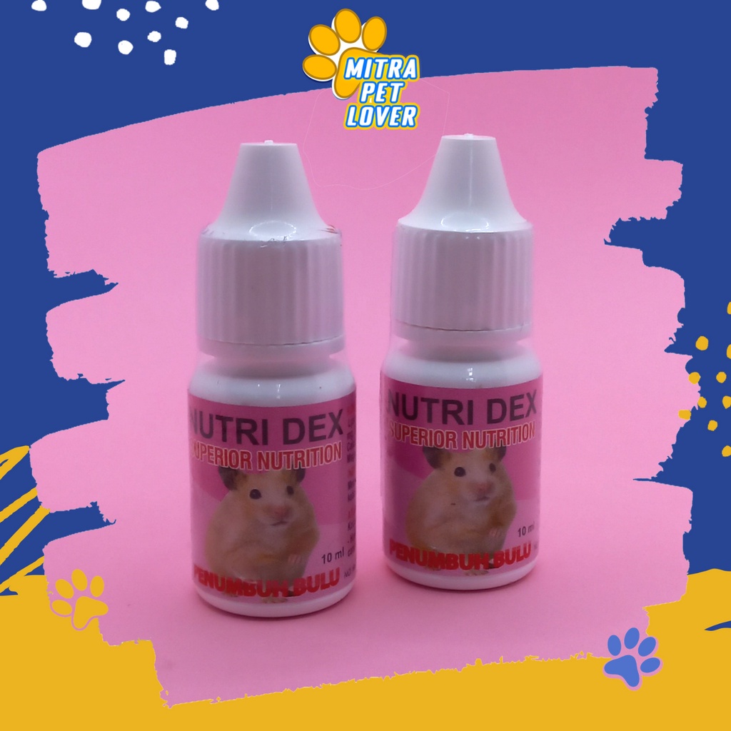 PENUMBUH BULU HAMSTER - NUTRI DEX 10 ML - SUPLEMEN NUTRISI BULU JADI MENGKILAP HALUS LEMBUT ANTI RONTOK BOTAK - NUTRIDEX - MURAH GARANSI KUALITAS ASLI ORIGINAL - ANIMAL VETERINARY TAMASINDO OBAT KESEHATAN &amp; VITAMIN HEWAN BINATANG PELIHARAAN MITRAPETLOVER