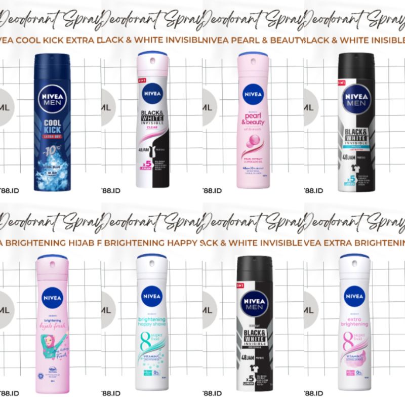 (KHUSUS PULAU JAWA) NIVEA Deodorant Spray 150 ml Pearl &amp; Beauty/Deep/Cold Blue/Whitening/Hijab Fresh/Espresso