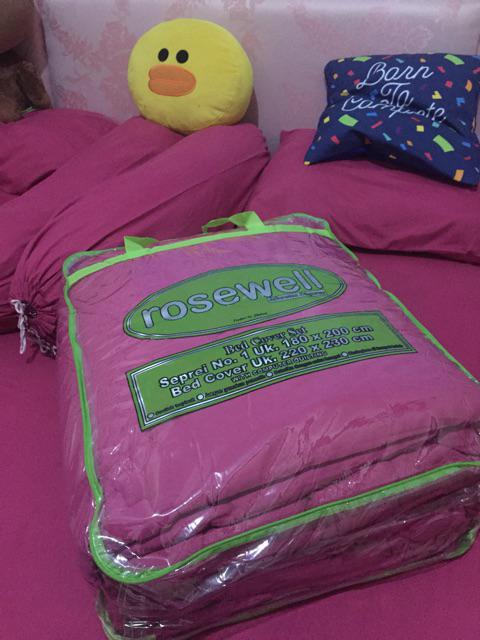 Selimut Bedcover Saja Rosewell Tanpa Sprei Dacron Silikon Tebal Murah