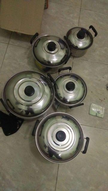 Panci Steamer 1 Set Isi 5 / Dutch Oven Dengan Steamer 2bh