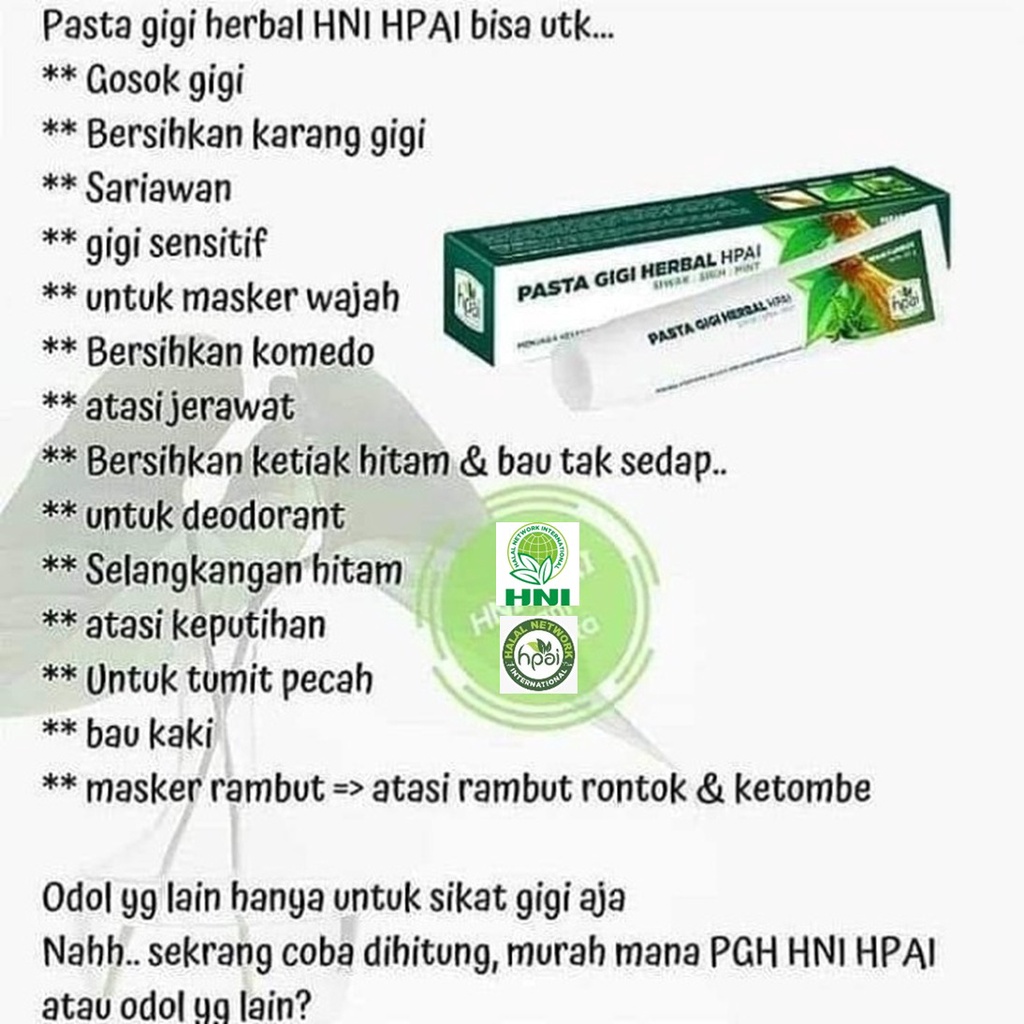 pasta gigi herbal  pgh  hni hpai