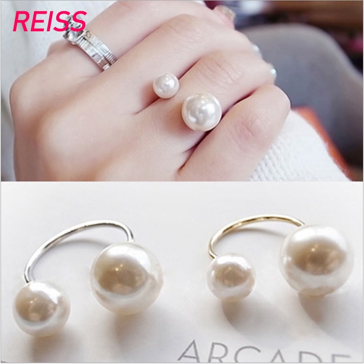 Cincin Opening Ring Adjustable Hias Mutiara Imitasi Untuk Wanita Finger Ring