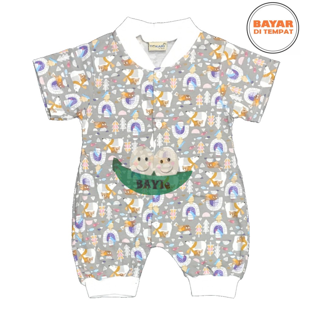 BAYIe - Baju model Hansop/Jumper/Romper PENDEK PUTIH Bayi/Anak Laki-laki/Perempuan TOKARI 0-6 bulan