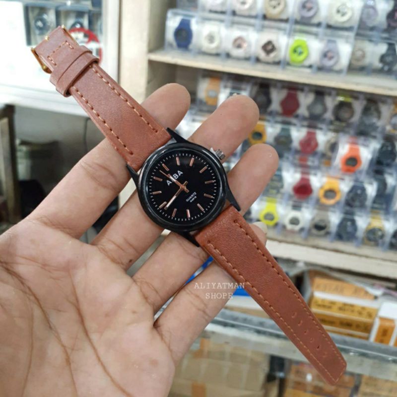 Jam Tangan Cewek Tali Kulit Water Resistant Alba Fashion Cewek Free Batrai Cadangan / Jam Tangan Wanita Murah / Jam Tangan Cewek Terlaris New Baru Cod / Jam Tangan Wanita Terbaru Strap Kulit / Jam Tangan Fashion Cewek_ Jam Tangan Wanita