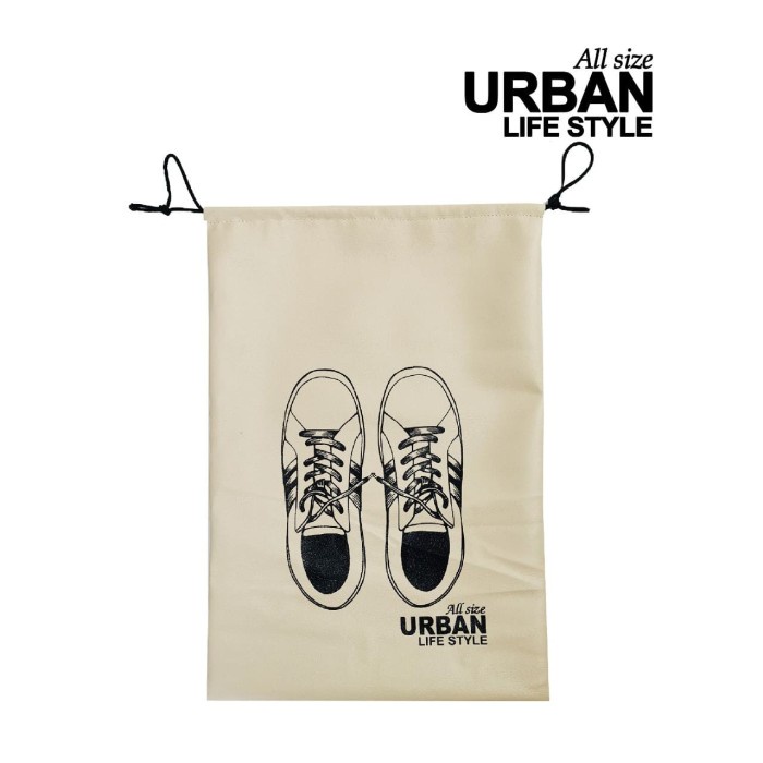 URBAN Tas Serut Drawstring Serbaguna / Tas Sepatu Synth Leather Waterproof