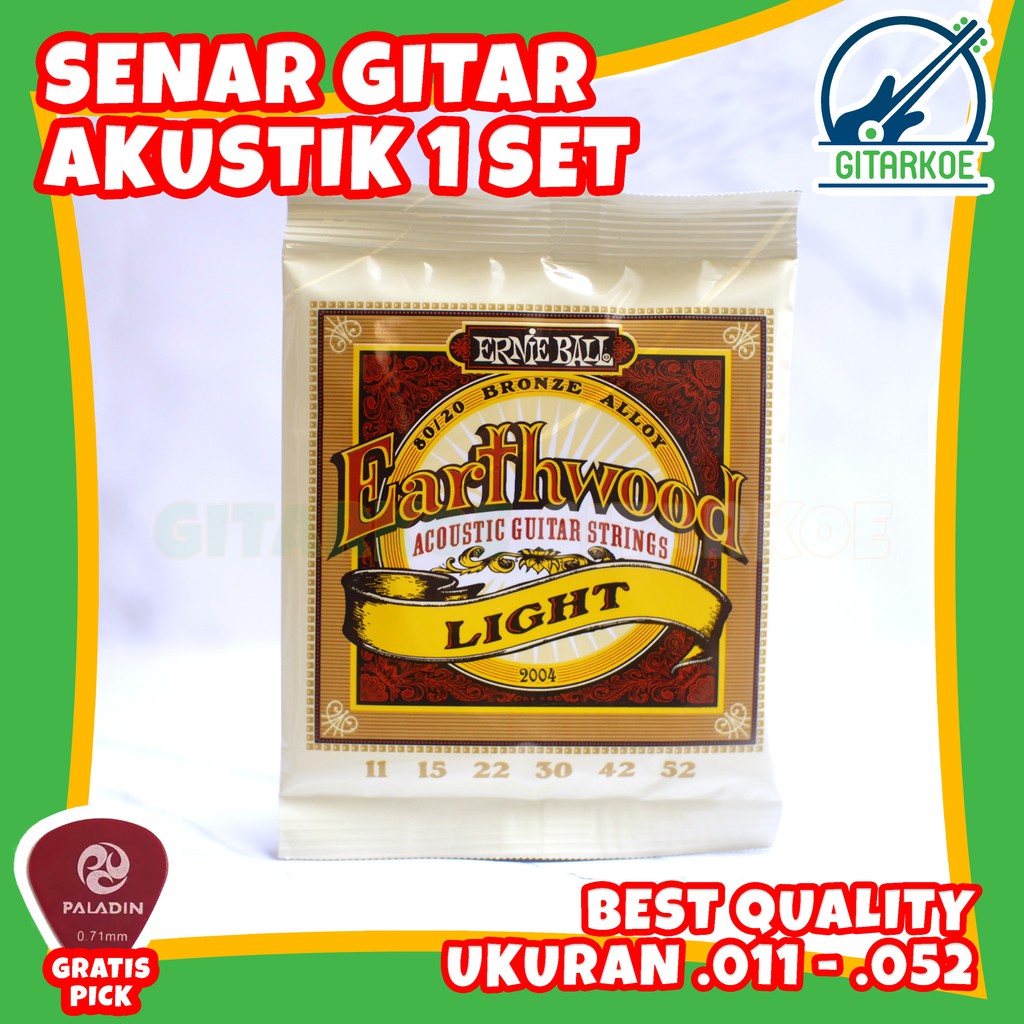 Senar Gitar Akustik Ernie Ball 011 Guitar Strings LIGHT 80/20 Bronze Alloy