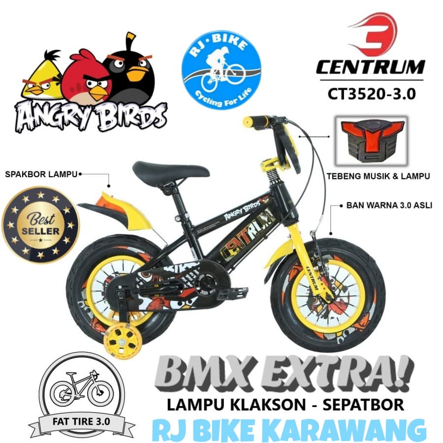 SEPEDA ANAK LAKI LAKI CENTRUM BMX ANGRY BIRD 3520-3 (BAN 3.0)