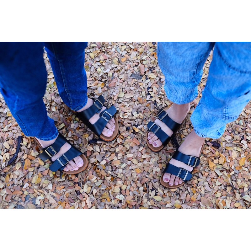 [CELLENE] Premium Birken 2 Strap Belt Couple (BLACK)