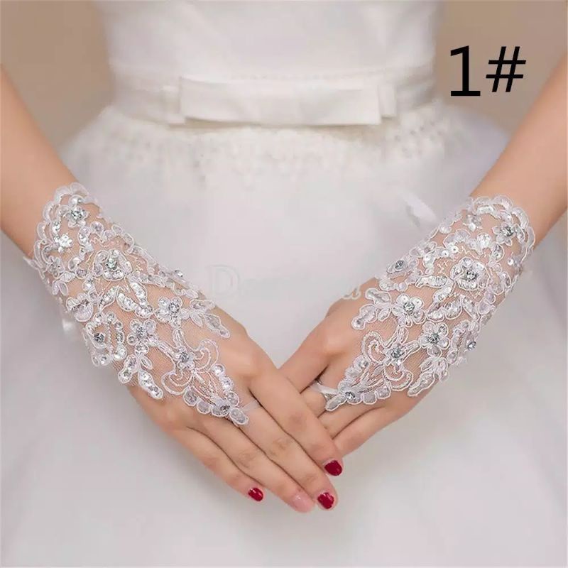 Sarung tangan pengantin fingerless wedding gloves