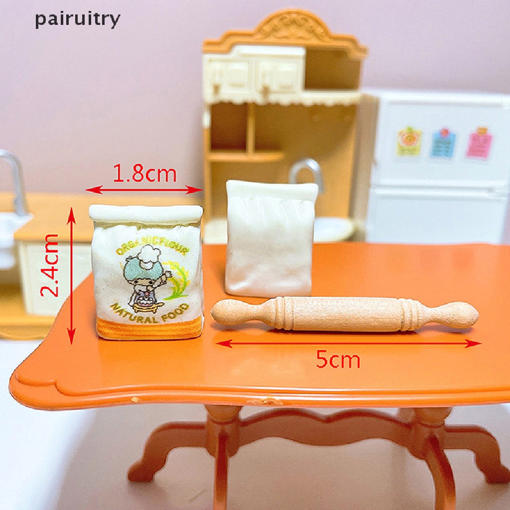 Prt 1 Set Miniatur Kantong Tepung Skala 1: 12 Untuk Dekorasi Dapur Rumah Boneka