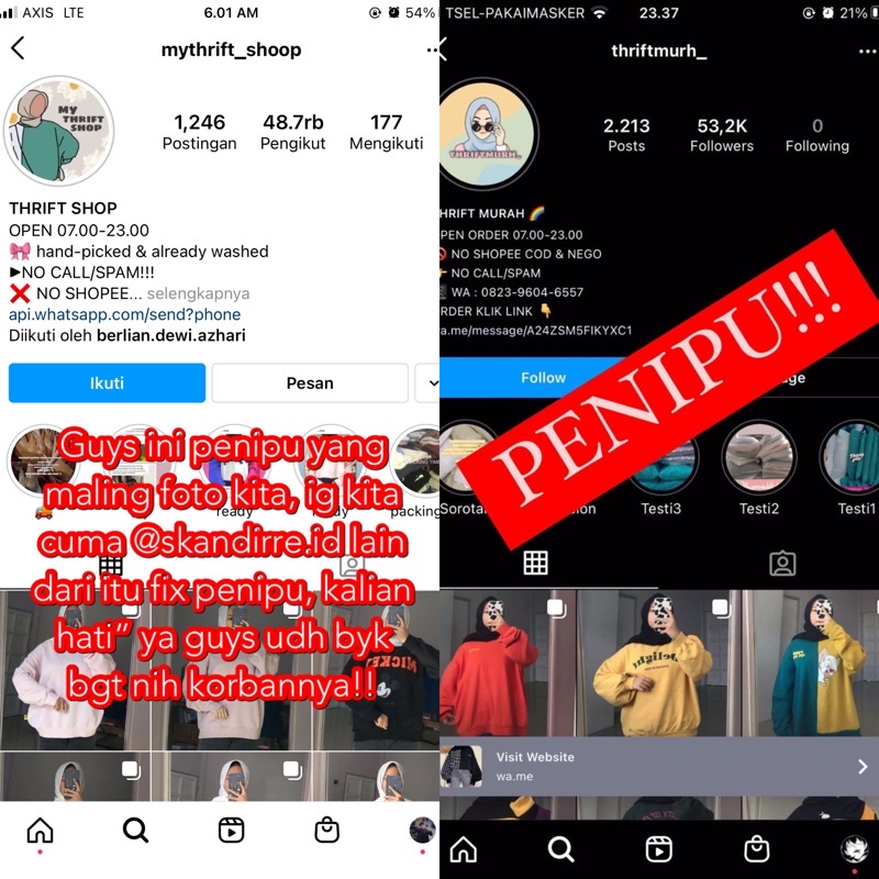 PART I SWEATER OVERSIZE/ CREWNECK THRIFT / PART 2 / SWEATER THRIFT / SWEATER OVERSIZE LENGAN BALON-Hati” PENIPUAN