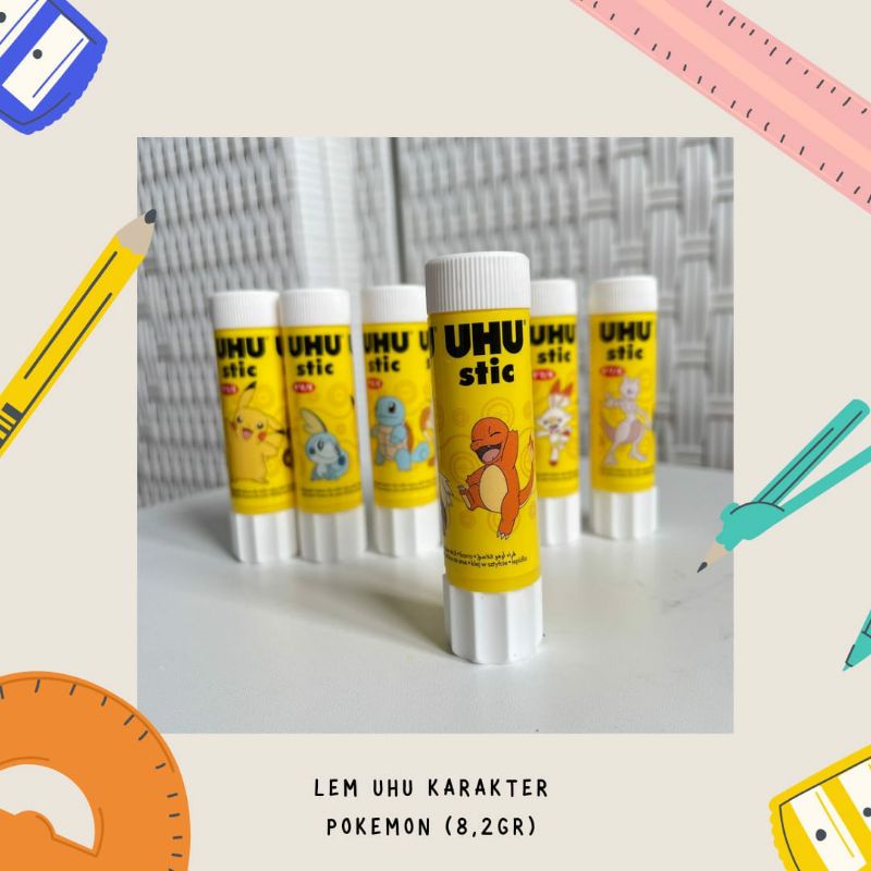 Lem Stick Uhu Pikachu Kecil Lem Stick Glue Puter Pokemon Lem Uhu 8,2 Gr