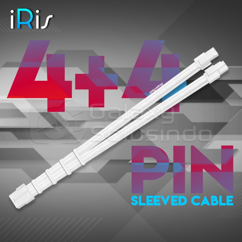 iRis ATX 4+4 Pin 8 Pin Extension Sleeved Cable - White