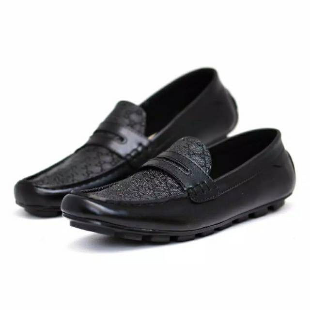 Sepatu Pria Leather Slip On kickers casual slop formal kerja kantor kulit asli santai