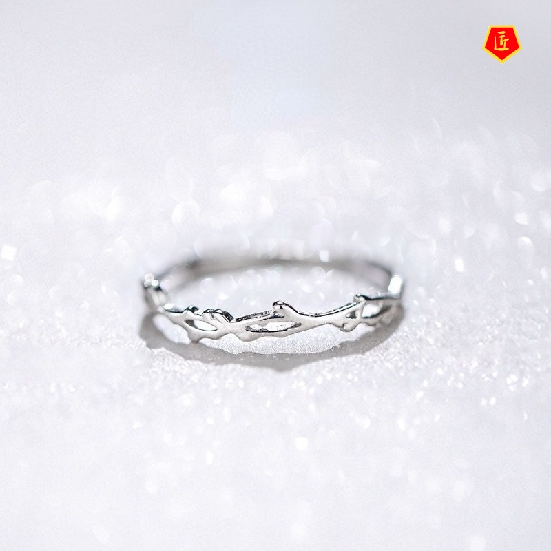 [Ready Stock]925 Silver Female Simple Personality Sweet Ring