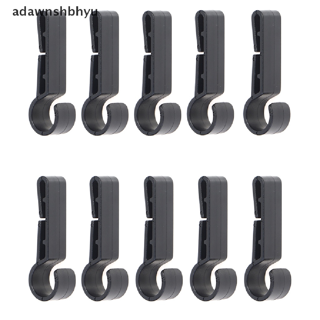 Adawnshbhyu 10Pcs / Set Klip Penjepit Helm Bahan Plastik Warna Hitam