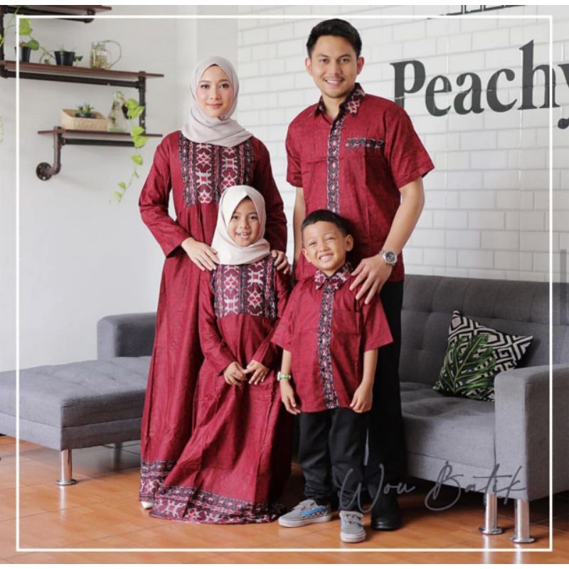 Baju Couple Batik sarimbit Muslim Pasangan Keluarga Terbaru 2021