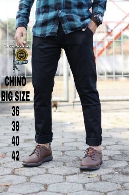 Celana chino panjang pria / cino catton cassual jumbo big size premium 35 / 42