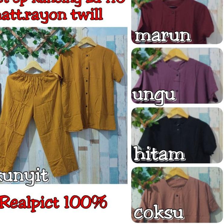 Paling Sesuai.. LD 110 SETCEL RAYON TWILL/SETELAN RAYON CP/ ONE SET CP/BAJU TIDUR/SETELAN PIYAMA LEN