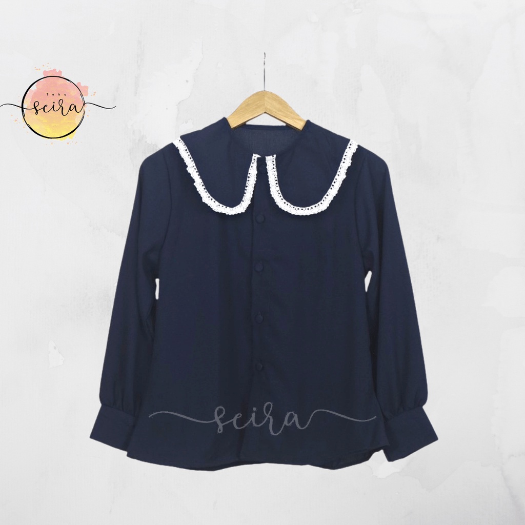 [BISA COD] Blouse Kemeja Kenami Renda / Kellya Top Blus Kenami Renda