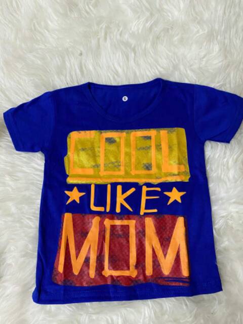 Kaos anak cow 7(COOL like MOM) glow in the dark 1-9 tahun