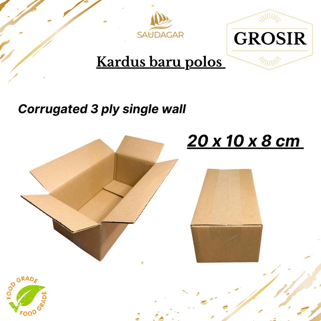 Kardus packing 20x10x8 / dus baru polos / corrugated box / karton