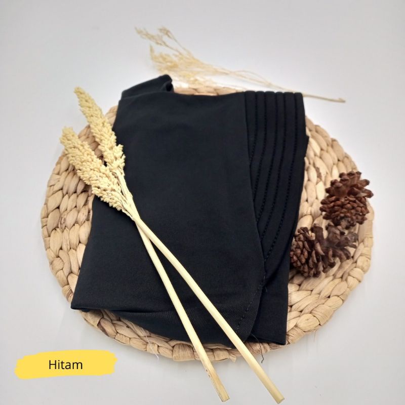 Bergo Sport Pendek Bahan Jersey / Hijab Olahraga Olah Raga Anak dan Dewasa / Jilbab Premium Murah Viral AS DIANDRA-Hitam