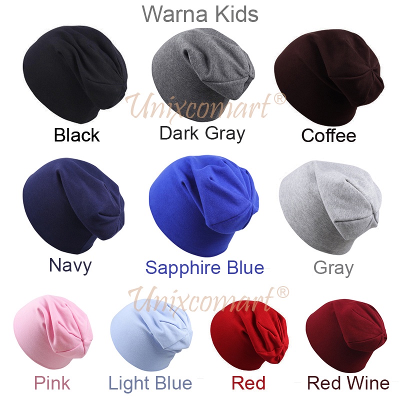 Plain Beanie Topi Kupluk Anak atau Dewasa warna polos Pria Wanita