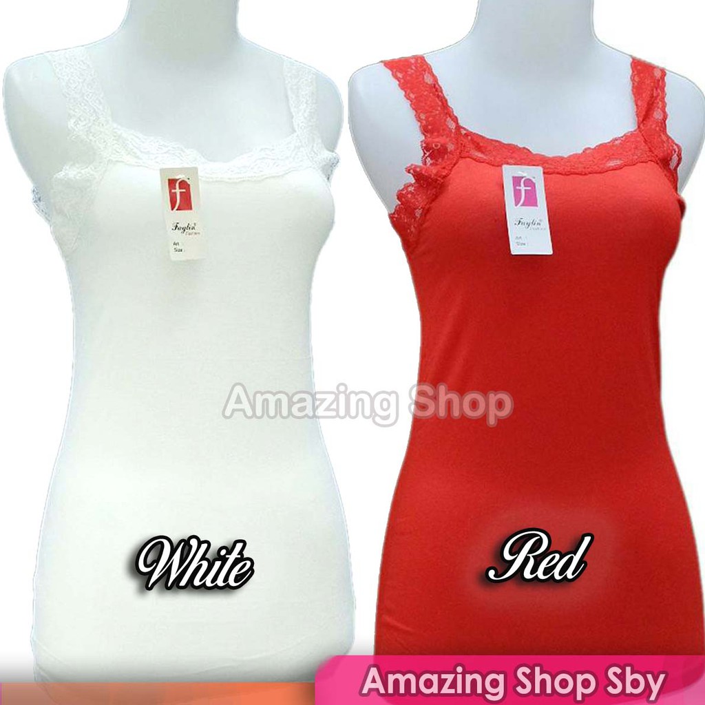 Tanktop Wanita Renda Polos Faylin