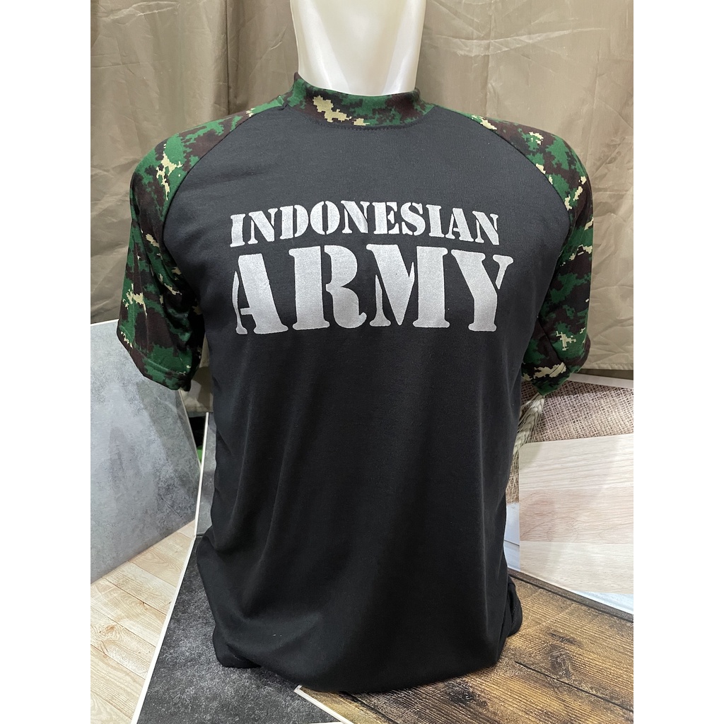 Kaos Raglan Loreng NKRI - Kaos Raglan Loreng - Kaos Army - Kaos Loreng ARMY