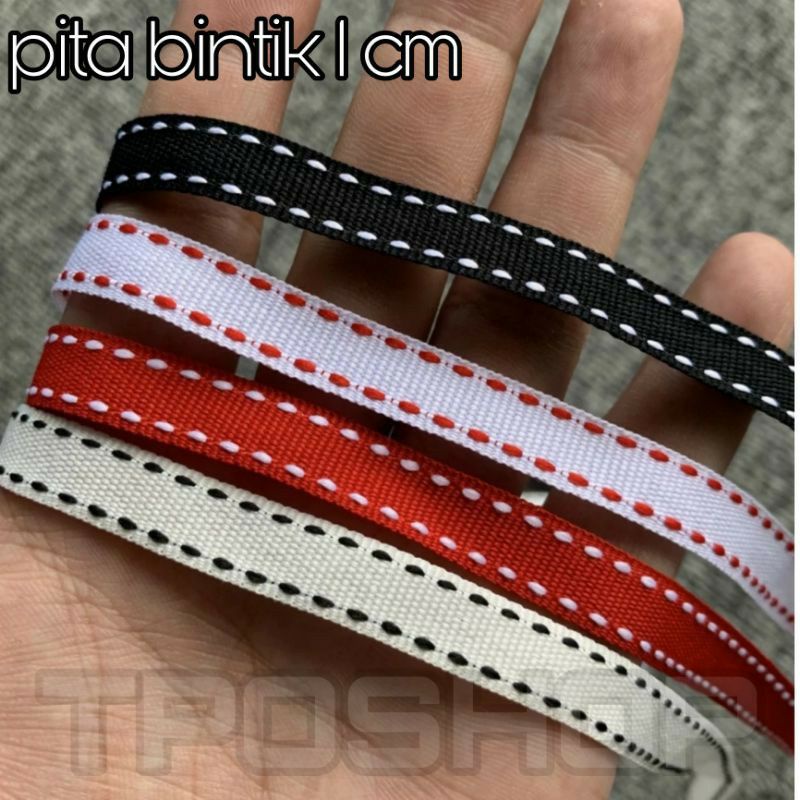 JI-pita bintik/tali pita/pita kado ukuran1cm(permeter)